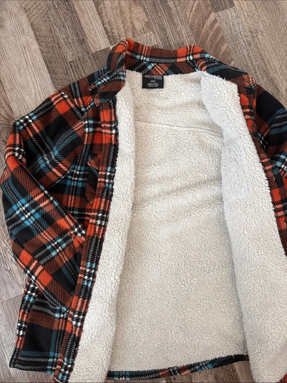Hollywood the Jean people flannel Sherpa jacket boys size m 10/12